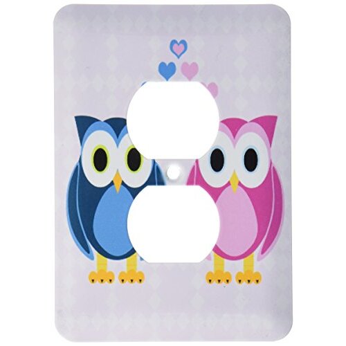 3dRose lsp_6154_6 True Love Owls Design 2 Plug Outlet Cover, Multicolor